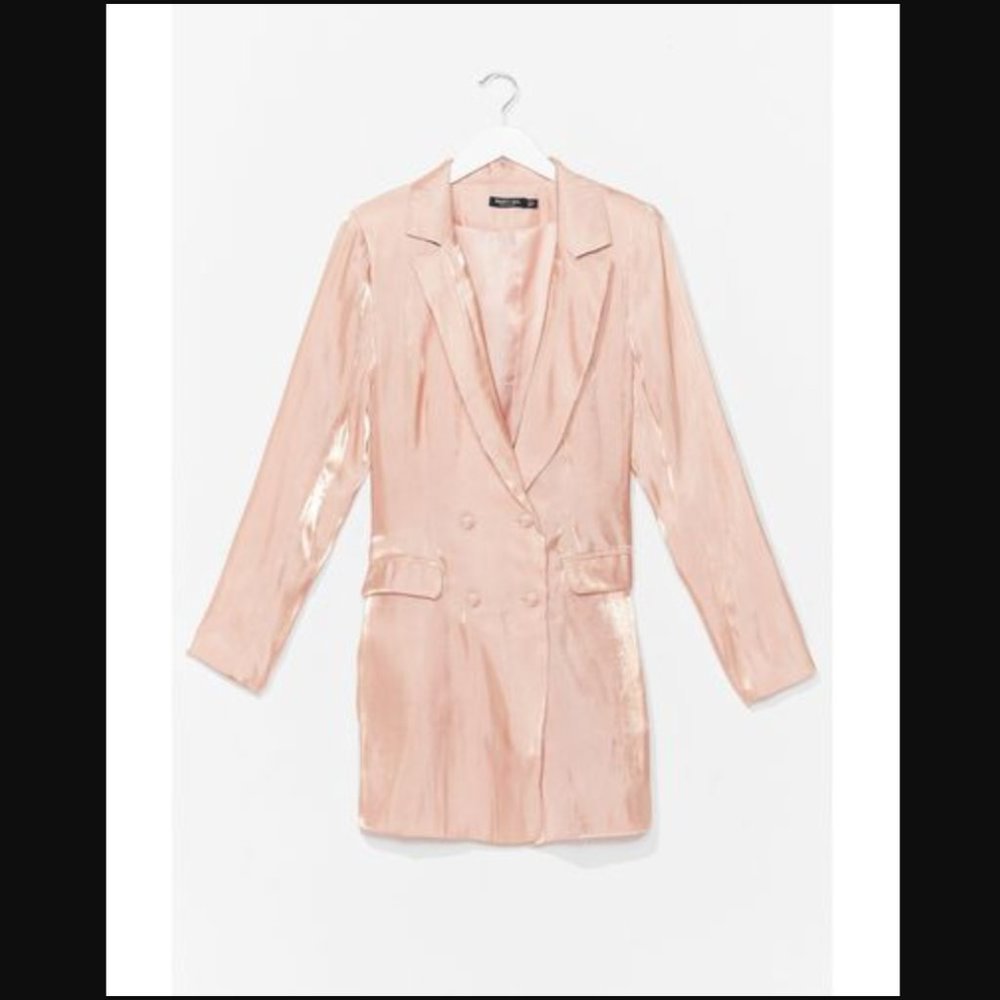 Nasty Gal Metallic Double Breasted Blazer